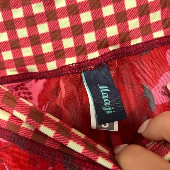 Maaji Red Mesh Semi Sheer Horse Cheeky Swim Cover Shorts NWOT - Picture 9 of 9